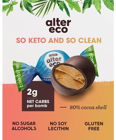 Alter Eco Organic Dark Chocolate Hazelnut Butter Bombs - 3.8 oz (108g) | Indulgent & Healthy Snack - Buy Online on SooperMarket.com