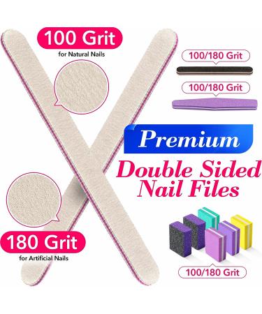 16 Pcs Nail Files & Buffers Set - OVLUX Professional & Home Nail Buffer Block Tool - Double Sided Grit Files for Natural Nails - 7 Step Nail Strips - Buy Online on SooperMarket.com