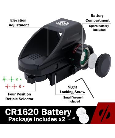 DDHQ Red Dot Reflex Sight Scope - Veteran Owned Company, Quick Detach Mount - Black Optic Substitute - Buy Online on SooperMarket.com