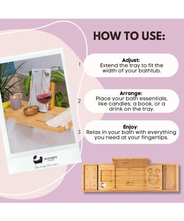 Luxury Eco-Friendly Bamboo Bath Tray | Sustainable Bathroom Accessories | Perfect Gift for Relaxation - Buy Online on SooperMarket.com