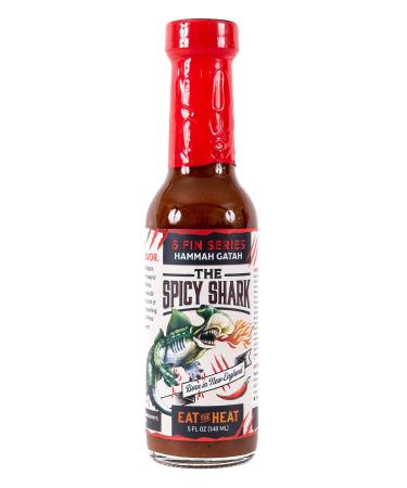 The Spicy Shark Hammah Gatah Extreme Heat Hot Sauce - Made with Scorpion Pepper Habanero Carolina Reaper Pepper & 7-Pot Primo Pepper - Brand Featured on Hot Ones