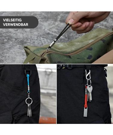 Buy Durable Nylon & Stainless Steel Materium Key Rings with Mini Carabiner | 3-Pack Red Keychains for Lanyards & Paracord - Buy Online on SooperMarket.com
