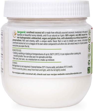 Organic Coconut Oil 500ml for Cooking Baking Hair Skin Body Face - Extra Virgin Natural Pure Cold-Pressed Unrefined - Vegan Keto Paleo Gluten Free - Buy Online on SooperMarket.com