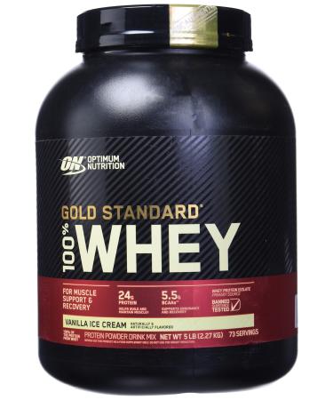 OPTIMUM NUTRITION Gold Standard 100% Whey Protein Powder From Whey Isolates Vanilla Ice Cream 2270 gram