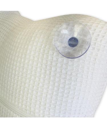 Super Soft White Bath Pillow with Suction Cups - Removable, Washable Cover - Buy Online on SooperMarket.com