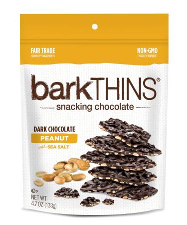 barkTHINS Snacking Dark Chocolate, Peanut with Sea Salt, 4.7 Ounce