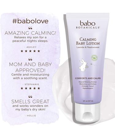 Babo Botanicals Calming Baby Lotion - Lavender & Meadowsweet 8 fl oz | Natural Baby Skincare - Buy Online on SooperMarket.com