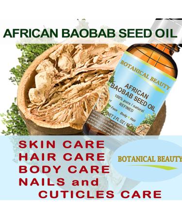 African Baobab Seed Oil 100% Pure - Cold-Pressed Carrier Oil for Skin Hair Nails | 15ml | Vitamin C Rich by Botanical Beauty - Buy Online on SooperMarket.com
