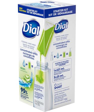 Dial Foaming Hand Wash Concentrate Starter Kit Includes Bottle and 3 Concentrated Sachets Aloe 74mL Aloe Vera 1 count (Pack of 1) - Buy Online on SooperMarket.com