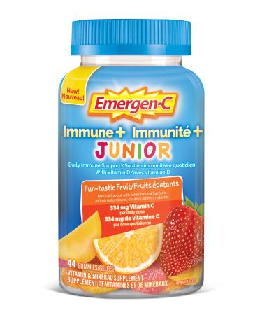 Emergen-C Immune+ Junior Vitamin C Gummy Supplement Kid's Vitamins Fun-tastic Fruit Flavour 44 Gummies