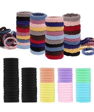 160 pieces of hair tie women braid rubber hair bands elastic colorful hair tie 60 pieces premium rubber bands hair bands for women 100 pieces of cotton hair tie in 7 colors 160PCs