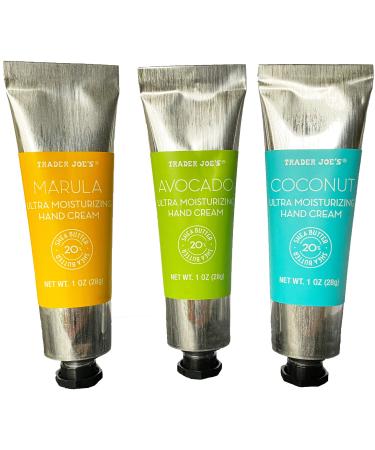 Trader Joe's Trio of Ultra Moisturizing Hand Cream,Avocado Oil, Maruda Oil, Coconut Oil (1 ounce each)