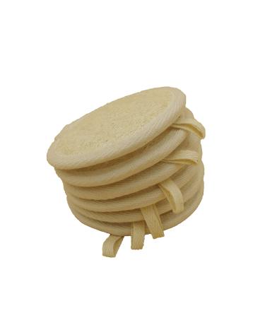 100% Natural Loofah Pad Sponge Scrubber Brush (Front 100% Loofah + Back 100% Cotton Terry 9*9CM) Face Body Shower Bath Spa Renewable Resource Soften Smooth Renew Skin Lanyard Design Pack of 6