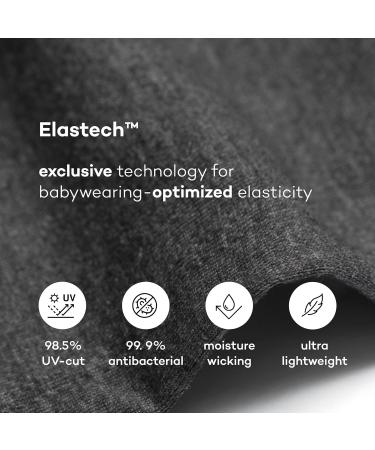 Konny Baby Carrier Original Elastech - Custom Fit Carrier Hassle-Free Easy to Wear Infant Sling Wrap Perfect for Newborn Babies up to 44 lbs Toddlers (Black 2XL) 2XL 01Elastech-Black - Buy Online on SooperMarket.com