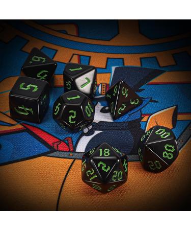 QMAY DND Dice Set - 7 Pcs Polyhedral Dice for Dungeons and Dragons - Pure Black - Buy Online on SooperMarket.com