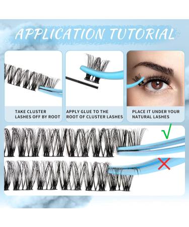 Lash Clusters 84 Pcs Eyelash Extensions D-Mix (8-16mm) - Thin Band & Soft Individual Lashes for DIY Cluster Eyelash Application (Gale D-8-16mix) - Buy Online on SooperMarket.com