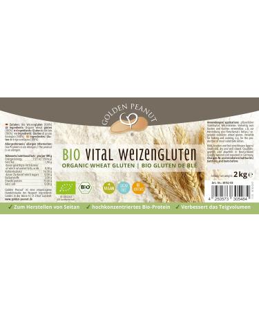 Buy Golden Peanut Organic Vital Wheat Gluten 2 kg | Vegan Protein Natural Thickener for Baking & Cooking | International Shipping Available - Buy Online on SooperMarket.com
