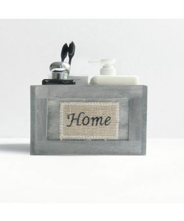 Brielle Home 6-Piece Washcloth Set in Wooden Crate - Grey & White - Buy Online on SooperMarket.com