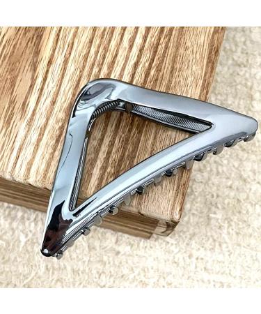 Elegant Gunmetal Triangle Metal Hair Clip for Women and Girls - Strong Hold for Daily Wear and Party - Fashionable and Versatile (Gunmetal) - Buy Online on SooperMarket.com