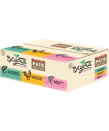 Purina Beyond Grain Free, Natural, Adult Wet Cat Food Pate Variety Packs (Packaging May Vary) Chicken & Seafood 3 Ounce (Pack of 24)