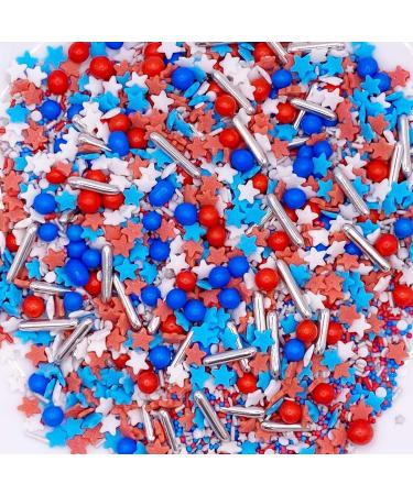 Sprinkletti - Stars and Stripes- 30g Cake Topper Sprinkles - Chocoballs Rods Balls Strands And Sugar Star Shapes - Edible Cake Decorations - Birthday Cake Sprinkles 30g Stars and Stripes - Buy Online on SooperMarket.com