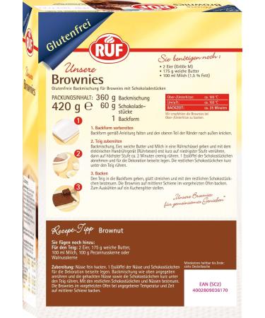 Gluten-Free Chocolate Brownies with Chocolate Pieces - Vegan & Delicious 8 Pack (420g) | Perfect for Celiac Disease | Order Internationally - Buy Online on SooperMarket.com