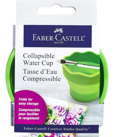 Faber-Castell Collapsible Water Cup - Reusable Water Cup for Mixed Media and Painting Light Green