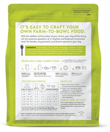 Sojos Mix-A-Meal Pre-Mix Natural Dehydrated Dog Food 8lb Grain-Free Formula (1 Pack) - Buy Online on SooperMarket.com