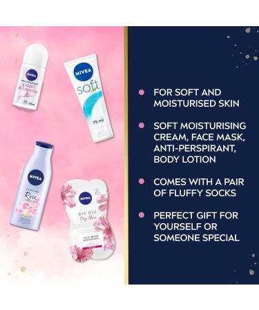 NIVEA Snuggle Up With Love Gift Set (5 Products) Women's Gift Set Includes Moisturising Cream Face Mask Anti-Perspirant Body Lotion + Fluffy Socks - Buy Online on SooperMarket.com