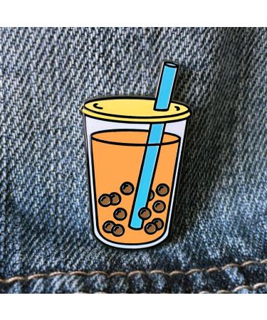 On Point Pins Boba Bubble Thai Tea Tapioca Pearl Milk Tea Brooch Badge Enamel Lapel Pin - Buy Online on SooperMarket.com
