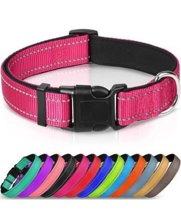 Joytale Dog Collar Reflective Puppy Dog Collar XS Hotpink XS (Pack of 1) Pink