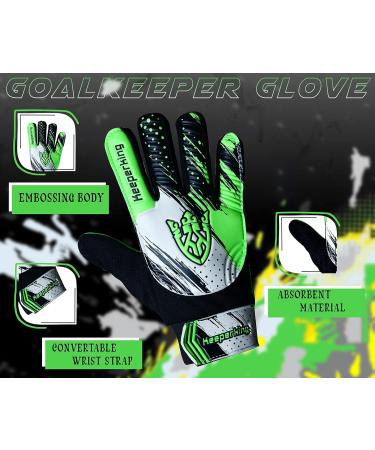 Keeperking Clawxen Goalkeeper Gloves for Kids | Junior Football & Soccer Gloves for Ages 3-7 | Boys & Girls Green - Buy Online on SooperMarket.com