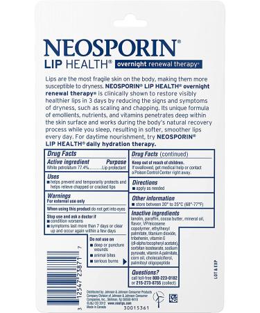 Neosporin Lip Health Overnight Therapy - 2 Pack, Nourish & Repair Dry, Chapped Lips - Buy Online on SooperMarket.com