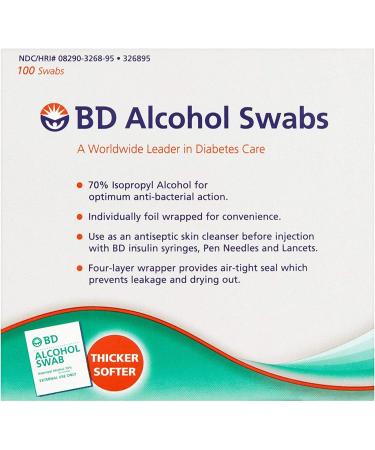 BD Alcohol Swabs 100 Each - Pack of 3 | Antiseptic Wipes for Skin Cleansing - Buy Online on SooperMarket.com