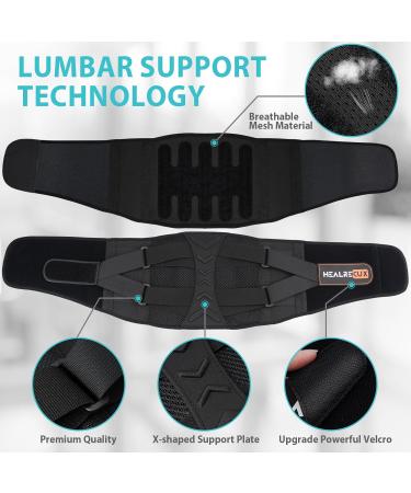 Back Brace for Lower Back Pain Relief | Adjustable Lumbar Support Belt for Men & Women | XXL for Herniated Disc Sciatica & Scoliosis - Black - Buy Online on SooperMarket.com