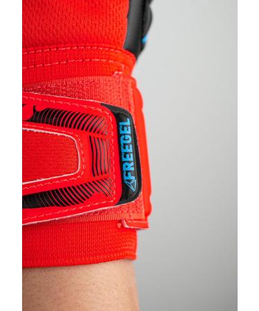 Reusch Men's Attrakt Freegel Goalkeeper Gloves - 8 Bright Red / Future Blue - International Shipping Available - Buy Online on SooperMarket.com