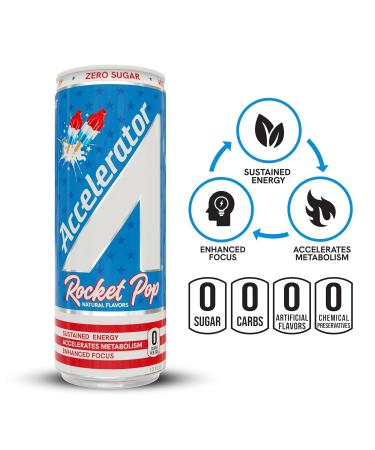 Accelerator Rocket Pop Energy Drink - 12 fl oz Can (Pack of 12) | Buy Internationally - Buy Online on SooperMarket.com