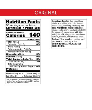 Cheez-It Original Baked Cheese Crackers - 30oz Bag (30 Packs) | Perfect Office and Kids Snack - Buy Online on SooperMarket.com