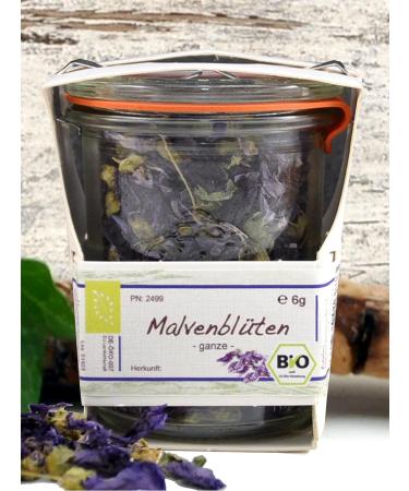 Dried Organic Malven Flowers in Alarm Glass | Eco-Friendly Small Flower Tea Gift | Reusable & Plastic-Free Packaging - Buy Online on SooperMarket.com