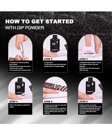 8 Colors Dip Powder Nail Set - Classic Black White & Gray Collection | DIY Glitter Pastel Nail Kit for Women | No Nail Lamp Required - Buy Online on SooperMarket.com