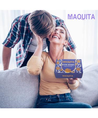 MAQUITA 6Pcs Handcrafted Bath Bombs for Stress Relief - Perfect Spa Aromatherapy Gift for Men, Women, Boys, and Girls - Ideal for Mothers Day, Birthday, Christmas - Buy Online on SooperMarket.com