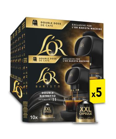 L OR BARISTA Double Ristretto XXL Aluminium Coffee Capsules (5 X 10 Pods) Intensity 11