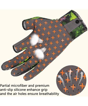 BASSDASH Unisex Fingerless Camo Hunting Gloves - Green Leaf Small | UPF 50+ Lightweight for Men & Women | Ideal for Early Season Warm Weather Fishing & Photography - Buy Online on SooperMarket.com