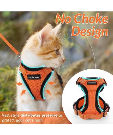 Rabbitgoo Cat Dishes & Adjustable Breakage-Proof Cat Harness Set - Orange M (1 Pack) for International Shipping - Buy Online on SooperMarket.com