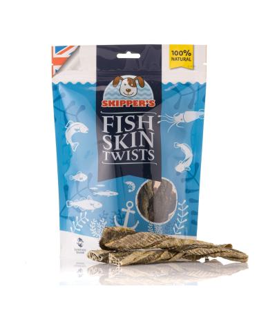 SKIPPER'S Fish Skin Twists Regular Dog Chews for Teeth 250g - Handmade & Gently Air- Dried - Healthy & Natural Dog Dental Sticks Long Lasting - Hypoallergenic & Grain Free Regular 250 g (Pack of 1)