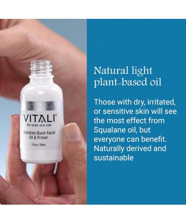 Vitali Hydration Boost Facial Oil & Primer | Age-Reducing Fast-Absorbing Oil for Sensitive Dry Skin - 1 fl. oz. | Shop Internationally - Buy Online on SooperMarket.com