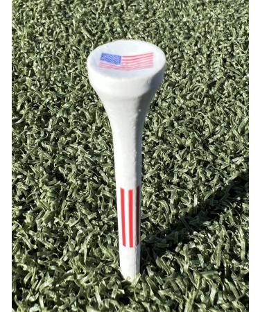 American Flag Wood Golf Tees - 2 3/4 inch - 100 Pack - USA Golf Tees - Red White and Blue - Custom Design - Buy Online on SooperMarket.com