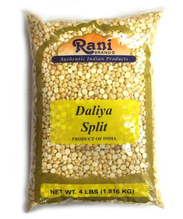 Rani Daliya Split (Roasted Split Chickpeas Dalia) 64oz (4lbs) 1.81kg All Natural | Vegan | Indian Origin Net Wt. 64oz (4lbs) 1.81kg