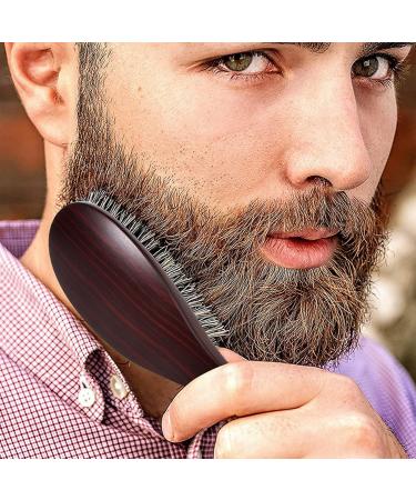 Aznever Natural Wild Boar Beard Brush for Men | Multi-Purpose Hair & Beard Care - Smooth Back Brush for Oils & Balms - Buy Online on SooperMarket.com
