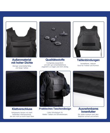 Aleawol Stab Protection Vest with Removable Manganese Steel Plate | Adjustable Unisex Stabbing Body Protection Vest Front & Back Safety Gear - Buy Online on SooperMarket.com